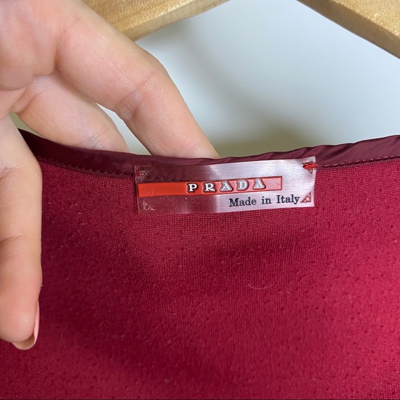 Vintage Prada Red Fleece Top Drawstring Waist - Picture 8 of 11